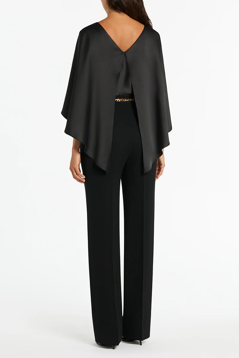 BLACK SATIN CAPE TOP - Image 3
