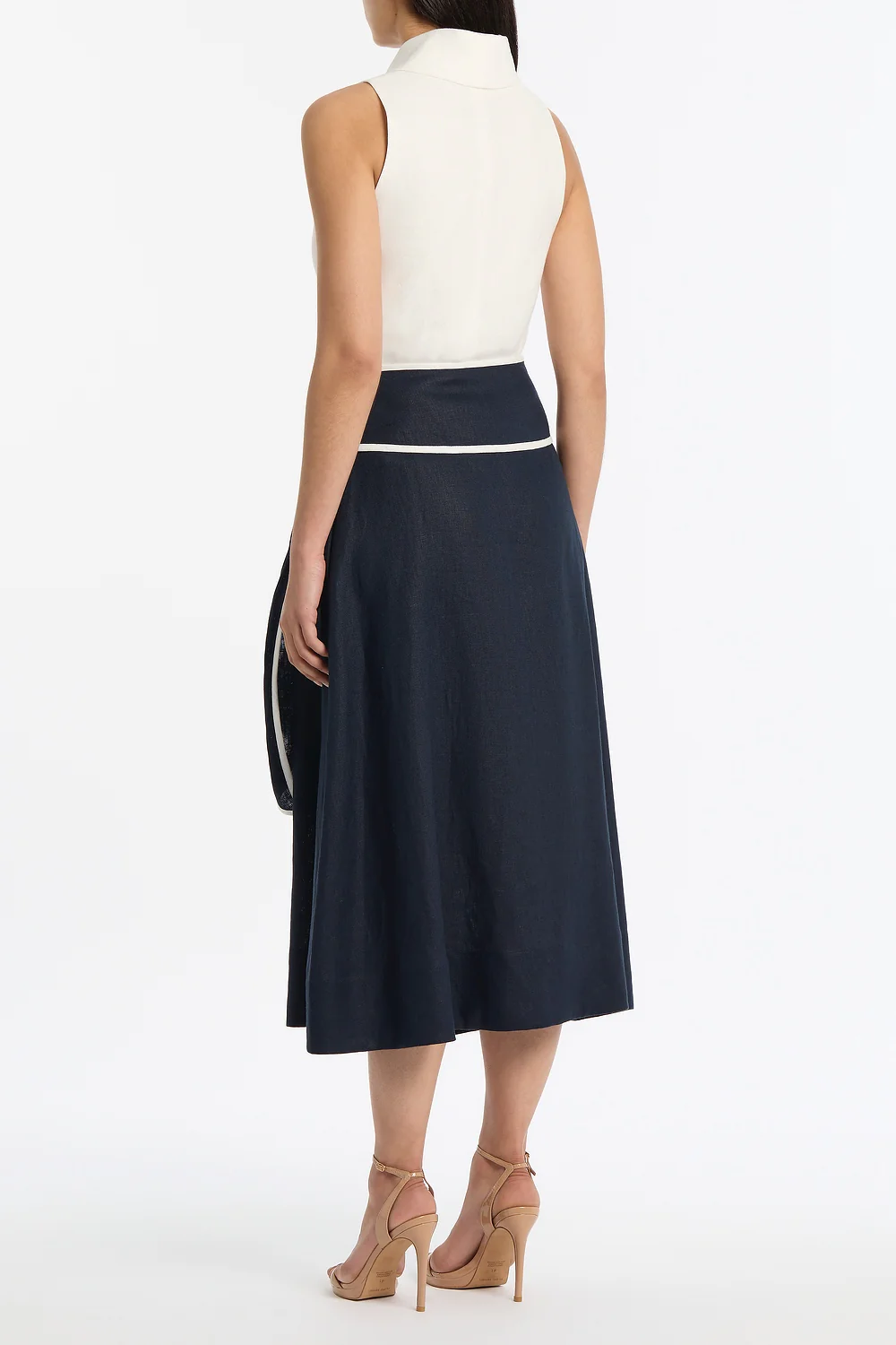 IVORY LINEN FOLDED COLLAR TOP - Image 3