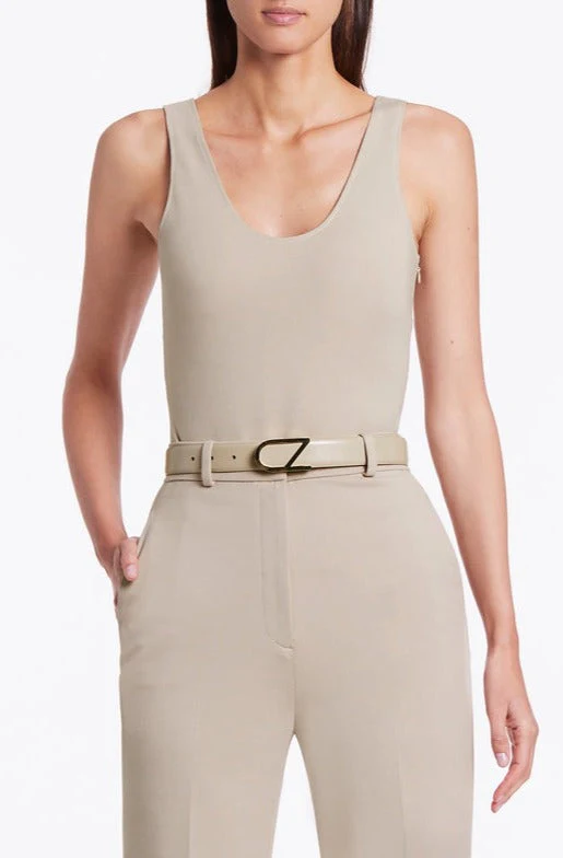 NUDE LEATHER CZ LOGO BELT - Image 3